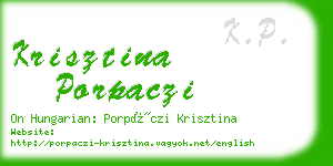 krisztina porpaczi business card
